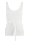 P.a.r.o.s.h Parosh Knitted Crop Top Ribbed Tank Top In White