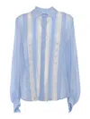 P.A.R.O.S.H LIGHT BLUE SHIRT WITH LACE