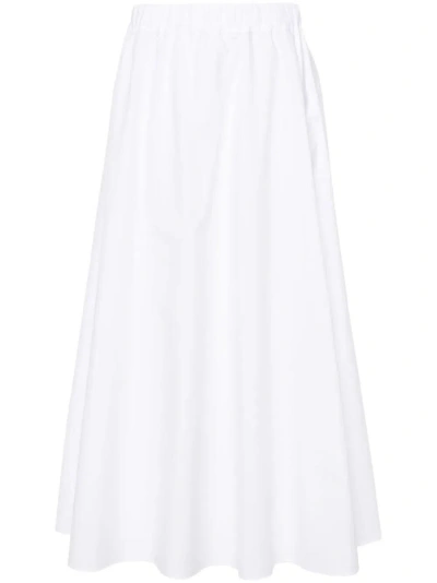 P.a.r.o.s.h Long Skirt With Elastic Band In White