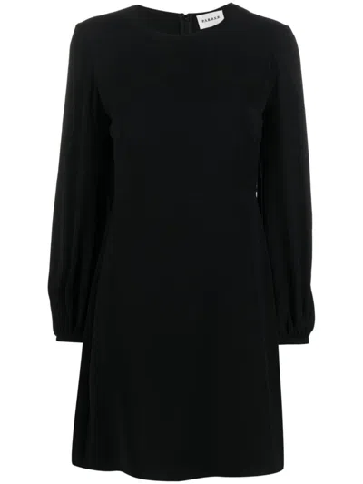P.a.r.o.s.h Long-sleeved A-line Mini Dress In Black