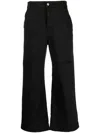 P.a.r.o.s.h Black Low-rise Wide-leg Jeans In Nero