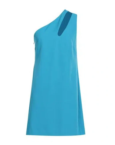 P.a.r.o.s.h P. A.r. O.s. H. Woman Mini Dress Turquoise Size L Polyester, Elastane In Blue