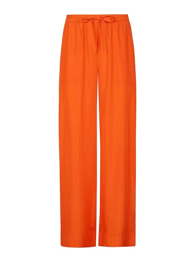 P.a.r.o.s.h Wide Leg Satin Trousers In Orange