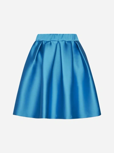 P.a.r.o.s.h Pleated Scuba Full Skirt In Blue