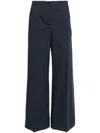 P.a.r.o.s.h Turn-up Hem Cotton Palazzo Trousers In 012