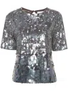 P.a.r.o.s.h Iridescent Sequin-embellished T-shirt In 067