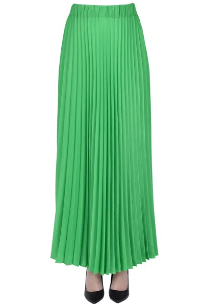 P.a.r.o.s.h Pleated Crepè Skirt In Green
