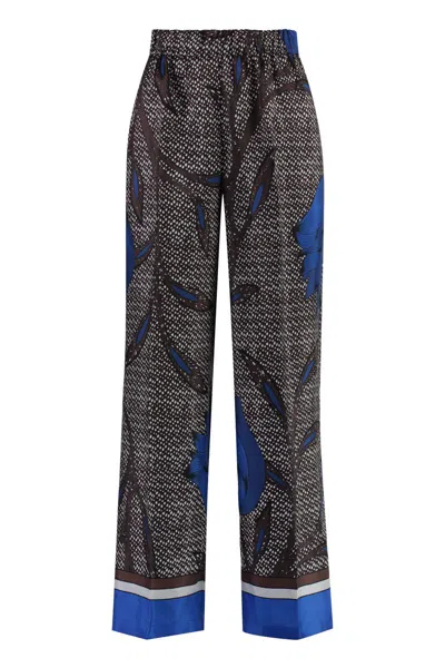 P.a.r.o.s.h Printed Silk Pants In Multicolor