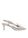 P.a.r.o.s.h Silver Leather Sling Back In Silver