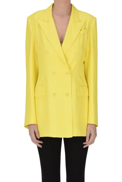 P.a.r.o.s.h Raisa Double Breasted Blazer In Yellow