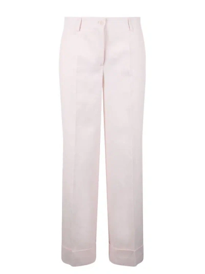 P.a.r.o.s.h Raisa Linen Blend Pant In Pink