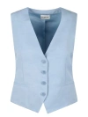 P.a.r.o.s.h Light Blue Single-breasted Waistcoat In Blue