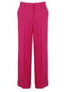 P.a.r.o.s.h Satin, Viscose And Linen Trousers In Pink