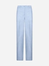 P.a.r.o.s.h . Pleated Wide-leg Trousers In Powder Blue