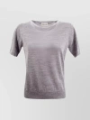 P.A.R.O.S.H RIBBED SHORT-SLEEVE CREW NECK KNIT TOP