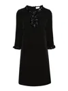 P.a.r.o.s.h Mini Dress Sequin-embellished Long Sleeves In Black