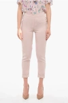 P.A.R.O.S.H SLIM-FIT CROPPED PANTS WITH TURN-UP HEMS