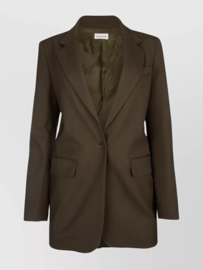 P.a.r.o.s.h Sophisticated Single-breasted Jacket With Notch Lapels In Green