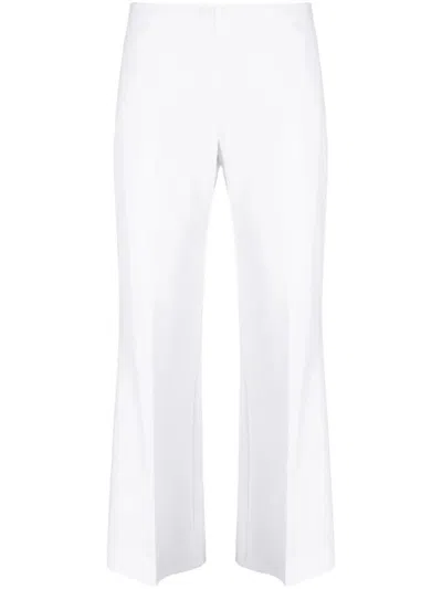 P.a.r.o.s.h . Stretch-wool Flared Cropped Trousers In White
