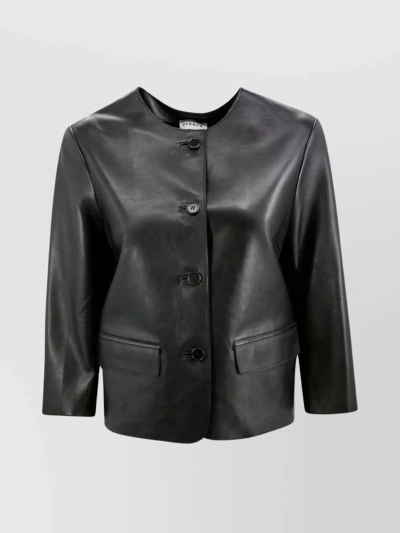 P.A.R.O.S.H STRUCTURED LAMBSKIN BUTTONED JACKET