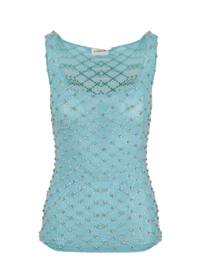 P.a.r.o.s.h Tank Top With Rhinestone In Blue
