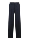 P.a.r.o.s.h Twill Wide Tailored Trousers In Blue