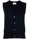 P.a.r.o.s.h Sleeveless Wool Blend Knit Vest In Blu