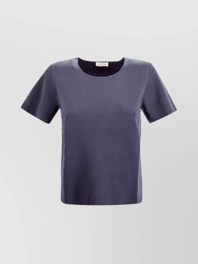 P.a.r.o.s.h Versatile Crewneck Knit Top With Short Sleeves In Blue