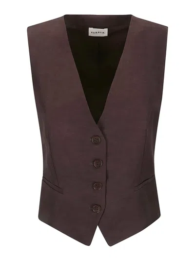 P.a.r.o.s.h Vest With Fitted Waist In Brown