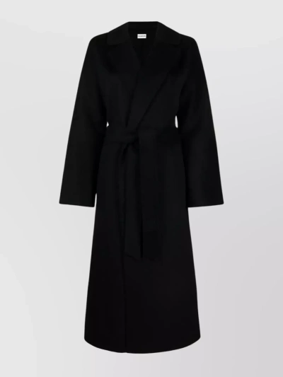 P.a.r.o.s.h Waist Belted Mid-length Coat In Black