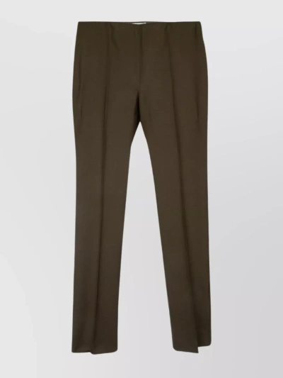 P.a.r.o.s.h Waistband Straight Leg Trousers In Brown
