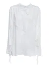 P.A.R.O.S.H WHITE SHIRT WITH LACE