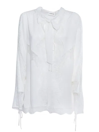 P.A.R.O.S.H WHITE SHIRT WITH LACE