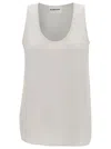 P.a.r.o.s.h White Tank Top With Plunging U Neckline In White