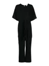 P.a.r.o.s.h Cargo Jumpsuit With Wide-leg And Belt In Black