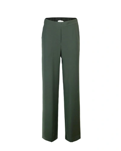 P.a.r.o.s.h Wide Olive Green Trousers In 007verde Oliva