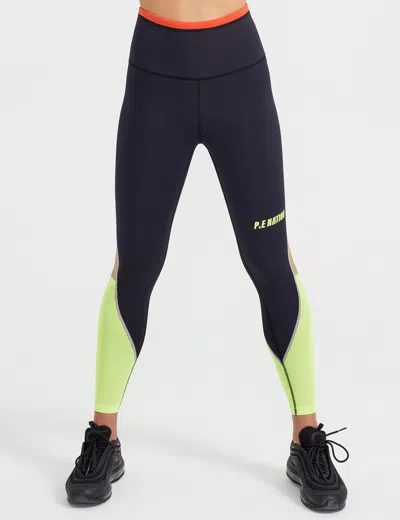 P.e Nation Opponent Mesh-trimmed Recycled Stretch Leggings In Black