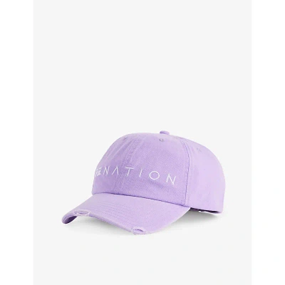 P.e Nation Womens Fair Orchid Immersion Brand-embroidered Cotton Baseball Cap