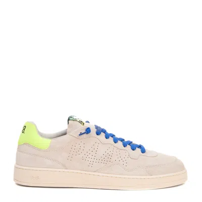 P448 Camoscio Beige E Bluette Sneakers In Neutral