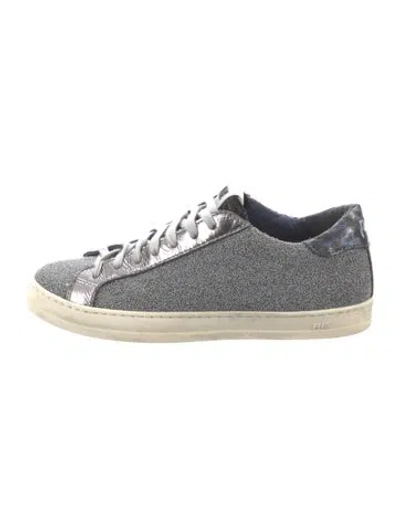 Pre-owned P448 Glitter Animal Print Sneakers In Blue