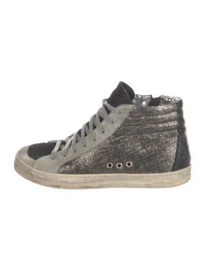 Pre-owned P448 Glitter Animal Print Sneakers In Gray