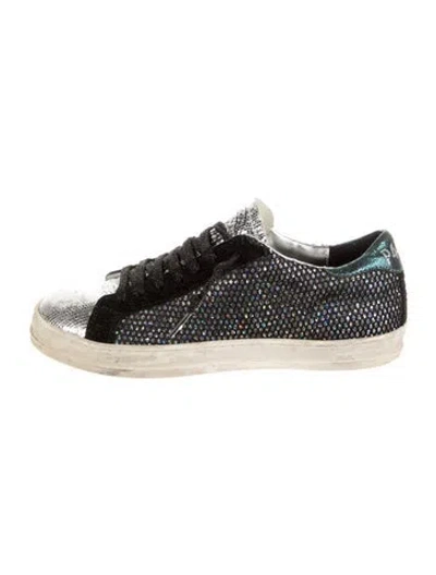 Pre-owned P448 Glitter Colorblock Pattern Sneakers In Multi