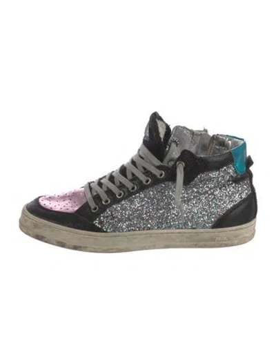 Pre-owned P448 Glitter Glitter Accents Sneakers In Silver
