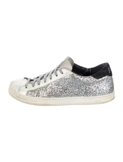 Pre-owned P448 Glitter Glitter Accents Sneakers In White