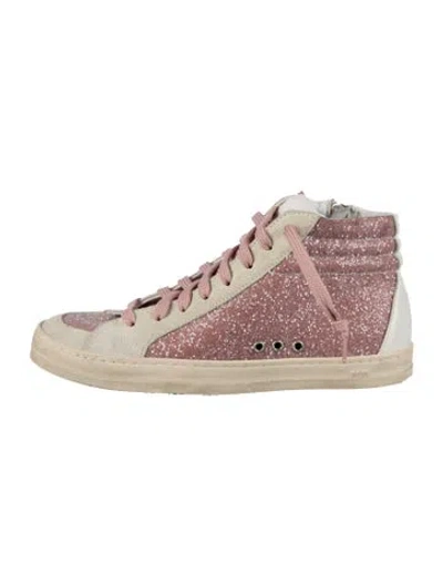 Pre-owned P448 Glitter Graphic Print Sneakers In Purple