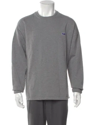 Pre-owned P448 Graphic Print Crew Neck Sweatshirt In Gray