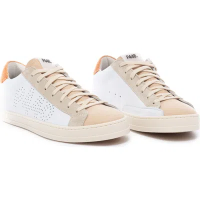 P448 John Low Top Sneaker In Whi-camel