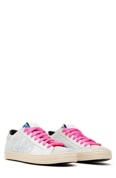 P448 John Low Top Sneaker In White/lami