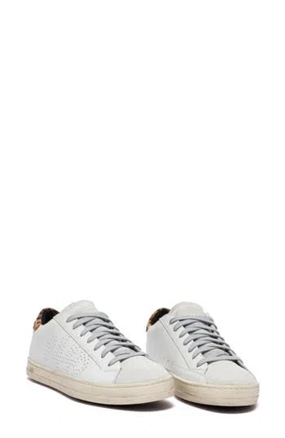 P448 John Low Top Sneaker In White/leopard