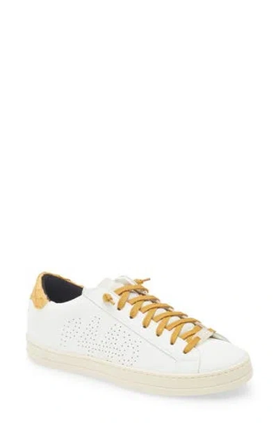 P448 John Perforated Sneaker In White